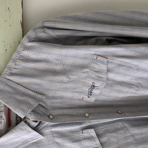 ORVIS I Trout Bum Long Sleeve Plaid Western Style Vented Shirt, M